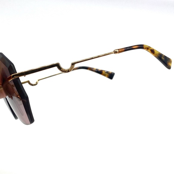 MIU MIU Authentic Scenique Geometric Gradient Gold Tortoise Brown Sunglasses - Picture 2 of 8